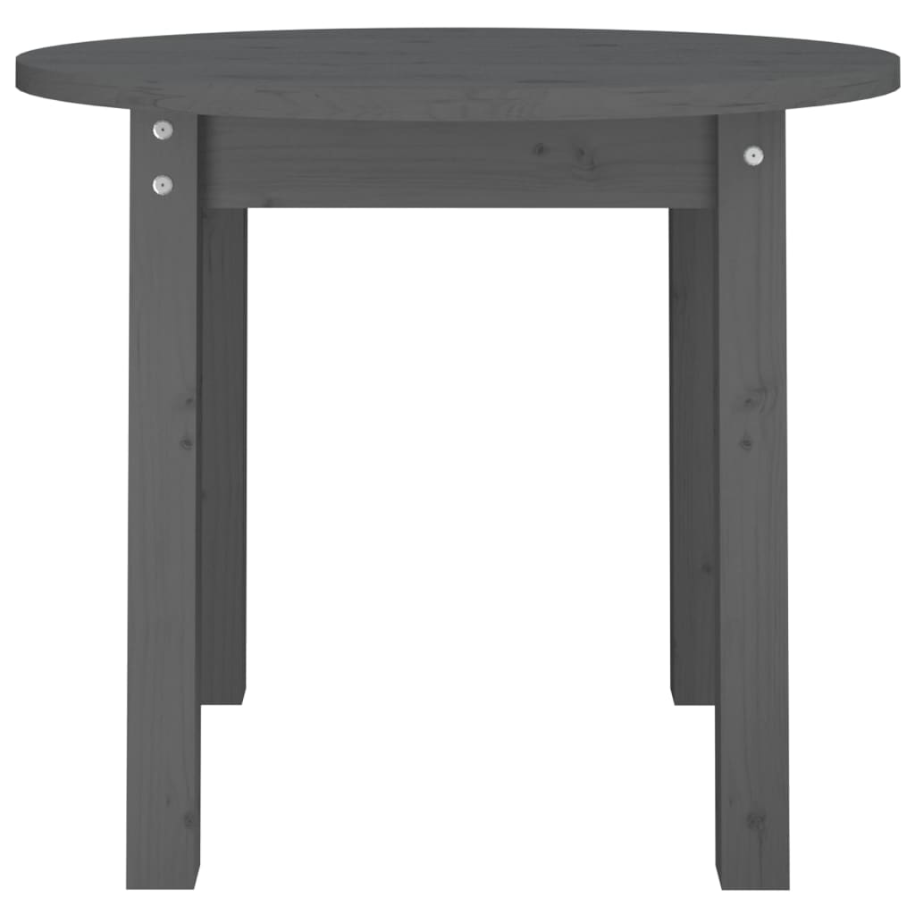 Mesa De Centro De Madera Maciza De Pino Gris Ø 55x45 Cm_3
