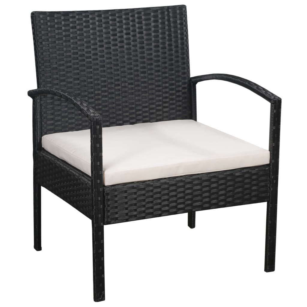 Vidaxl Set Muebles De Jardín 5 Piezas Y Cojines Ratán Sintético Negro_1