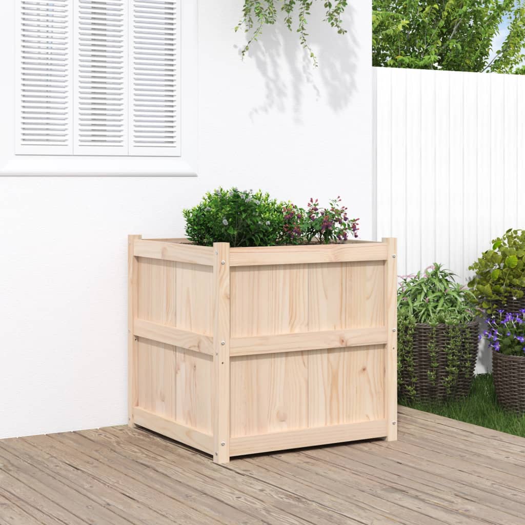 Jardinera De Madera Maciza De Pino 70x70x70 Cm_1