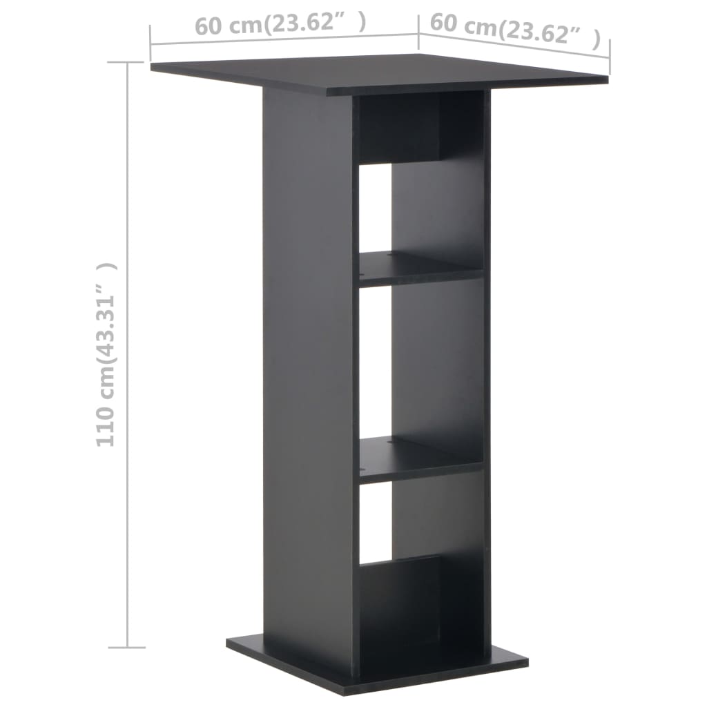 Mesa De Bar Color Negro 60x60x110 Cm_4
