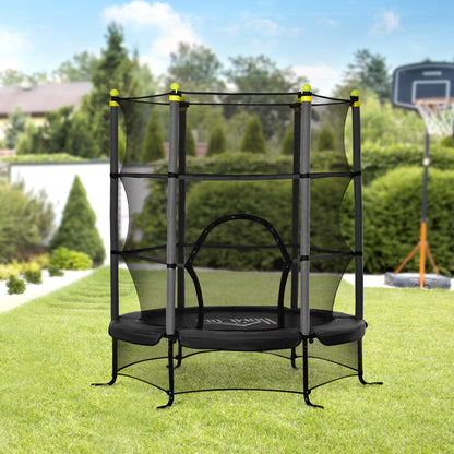 Homcom Trampolín Infantil Con Superficie De Salto Ø110 Cm Red De Seguridad Negro_1