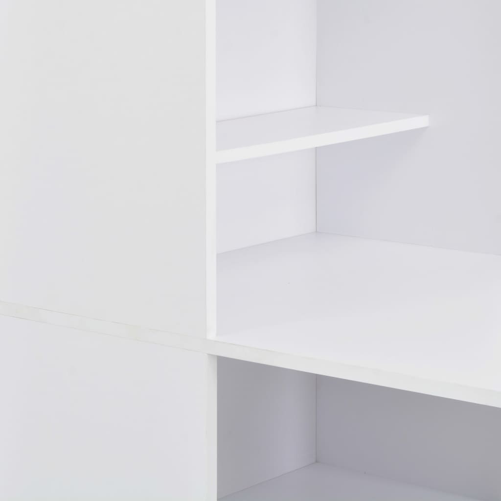 Mesa De Bar Con Estantería Blanca 115x59x200 Cm_3