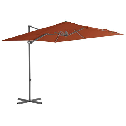 Vidaxl Sombrilla Jardín Voladiza Palo De Acero Terracota 250x250 Cm_0