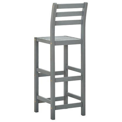 Taburetes De Cocina 4 Unidades Madera Maciza De Acacia Gris_3