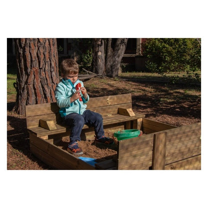 Arenero De Madera Masgames Tectum Con Cubierta De Madera Plegable.