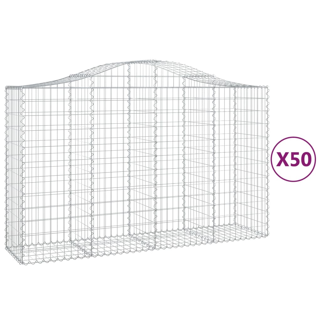 Cestas Gaviones 50 Uds Forma De Arco Hierro 200x50x120/140 Cm_0