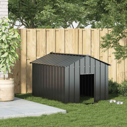 Caseta Para Perros Con Techo Acero Galvanizado 113x153x101 Cm_0