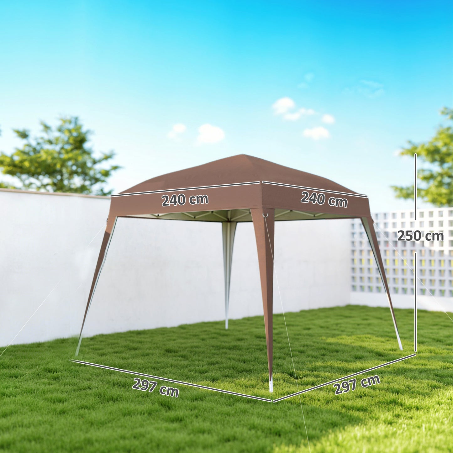 Outsunny Carpa Plegable 2,4x2,4 M De Jardín Pop Up Cenador De Acero Y Tela_2