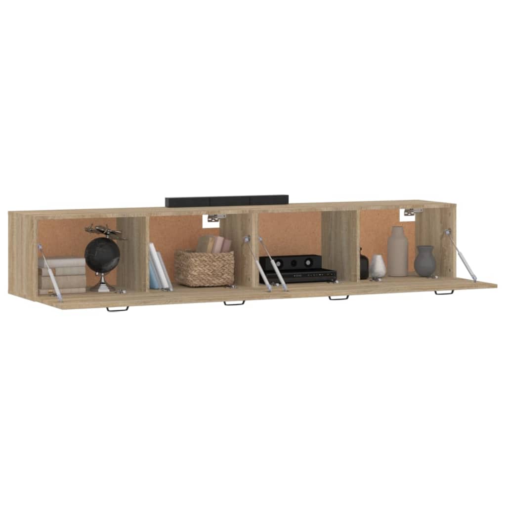 Armarios Pared 2 Uds Contrachapada Roble Sonoma 100x36,5x35 Cm_3
