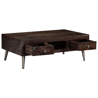Mesa De Centro De Madera Maciza Reciclada 100x60x35 Cm_1
