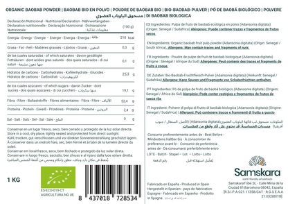 Baobab En Polvo Bio - 1kg | Superalimento Ecológico Vegano Para Batidos, Smoothies Y Zumos, Sin Azúcares Añadidos_1