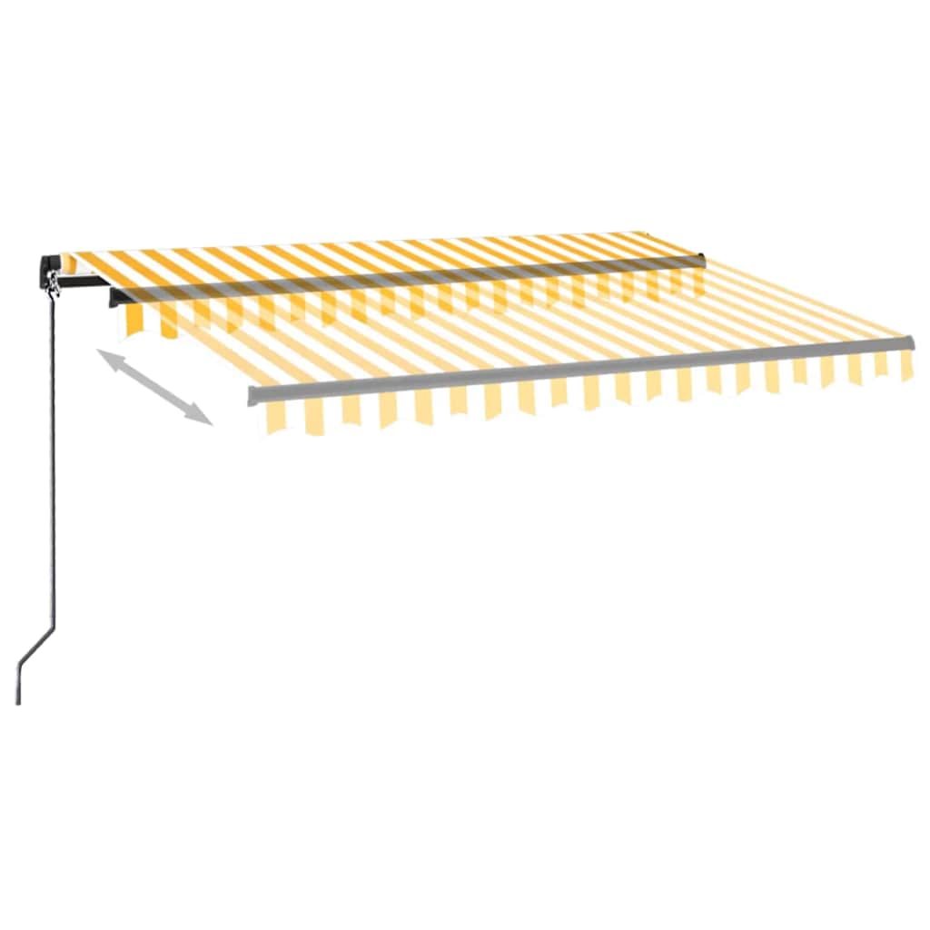 Toldo Retráctil Manual Amarillo Y Blanco 350x250 Cm_3