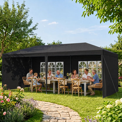 Outsunny Carpa De Jardín 6x3m Con 4 Paredes Laterales 2 Ventanas Visibles Gris_3