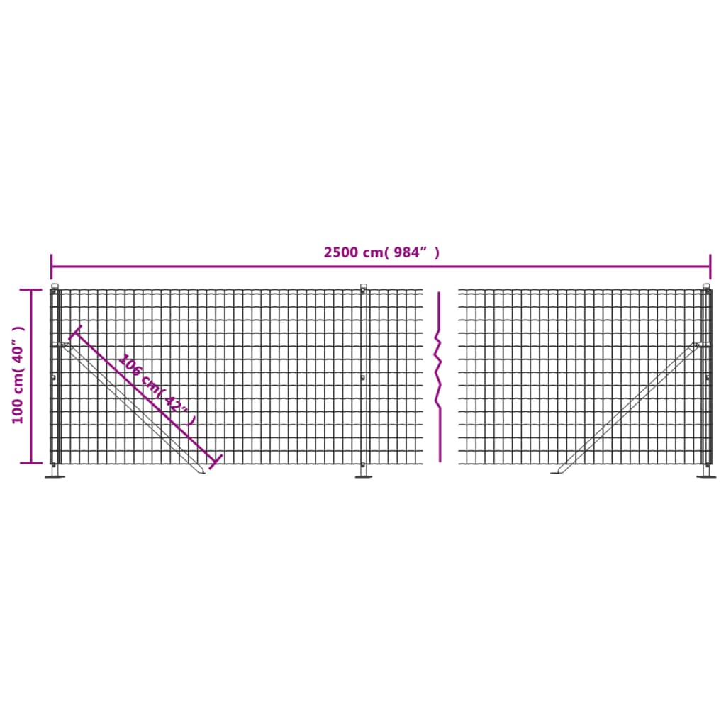 Cerca De Alambre Con Brida Gris Antracita 1x25 M / Vetonek_0