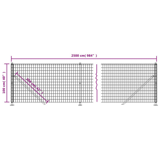 Cerca De Alambre Con Brida Gris Antracita 1x25 M / Vetonek_0