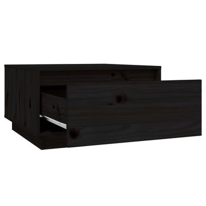 Mesa De Centro De Madera Maciza De Pino Negro 55x56x32 Cm_2