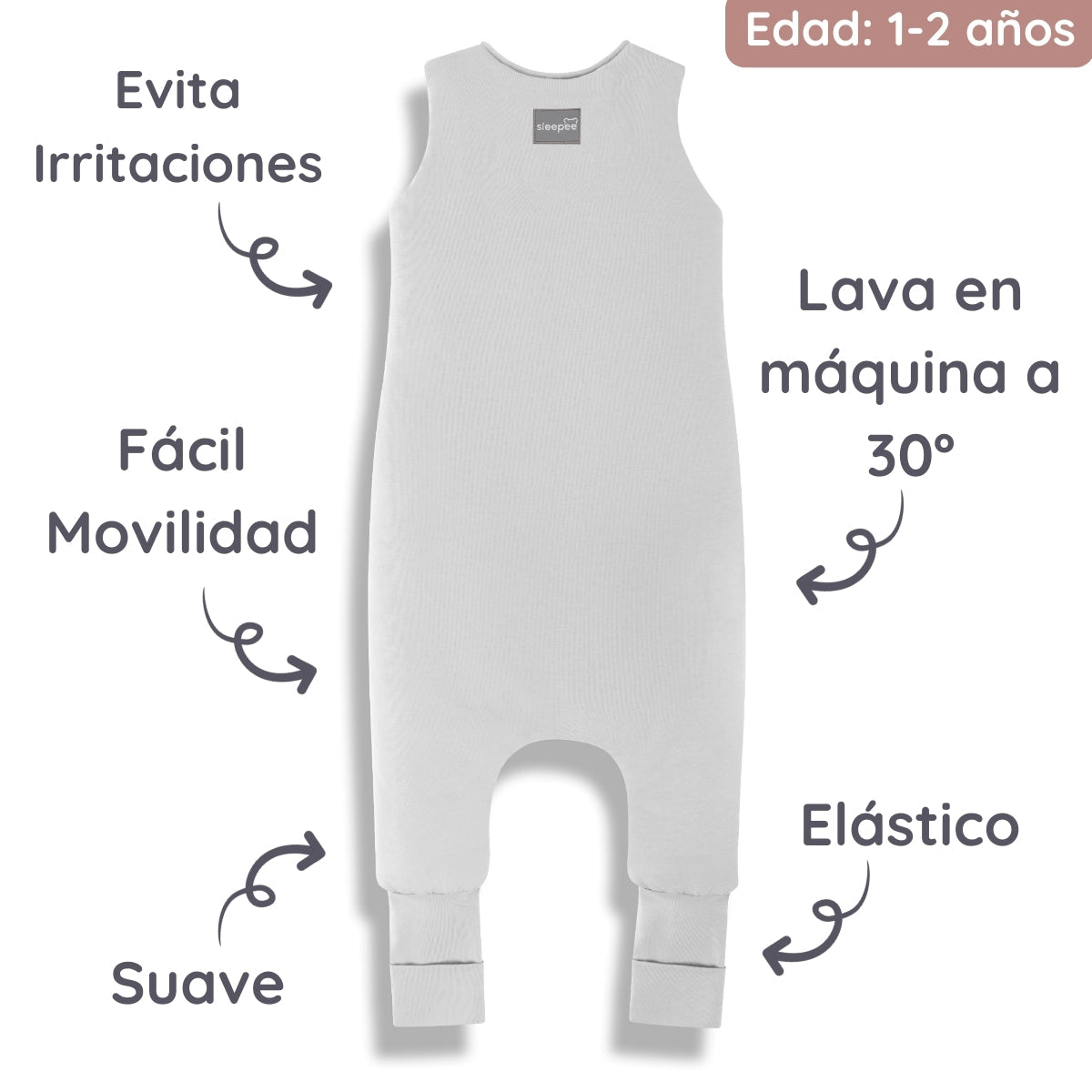 Sacos De Dormir Con Piernas T-s Jersey Algodón Grey