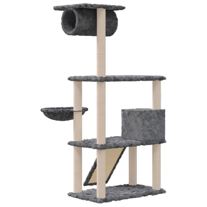 Rascador Para Gatos Con Postes De Sisal Gris Oscuro 131 Cm_4