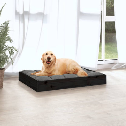Cama Para Perros Madera Maciza De Pino Negro 71,5x54x9 Cm / Vetonek_2
