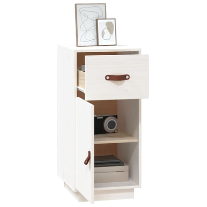 Aparador De Madera Maciza De Pino Blanco 34x40x75 Cm / Vetonek_2