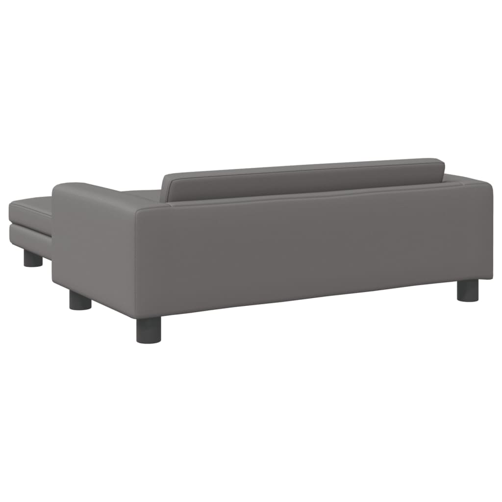 Cama De Perros Con Extensión Cuero Sintético Gris 100x50x30 Cm / Vetonek_4