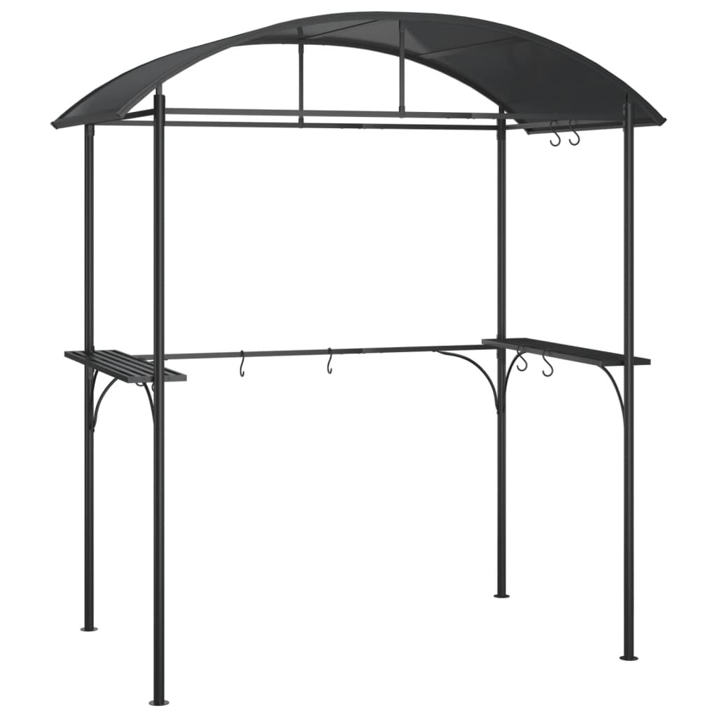 Vidaxl Cenador Barbacoa Estante Lateral Acero Antracita 220x115x230 Cm_0