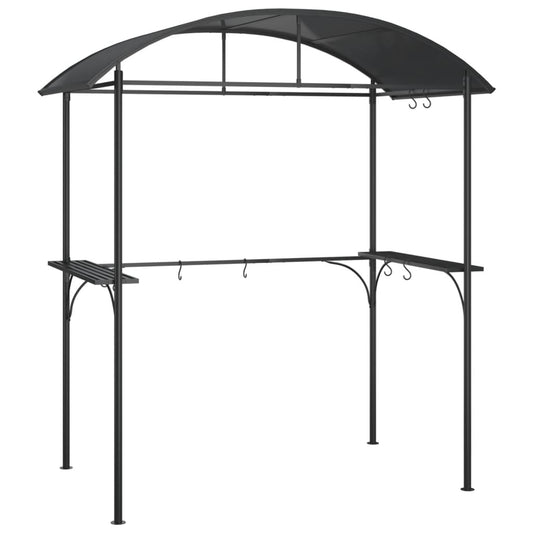 Vidaxl Cenador Barbacoa Estante Lateral Acero Antracita 220x115x230 Cm_0