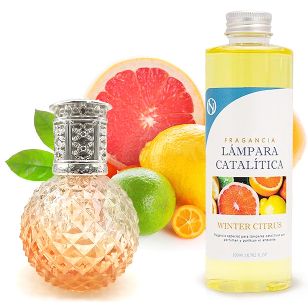 Lámpara Catalítica Orange Diamonds + Aroma Winter Citrus 200ml - Elimina Malos Olores, Impurezas Y Perfuma_0