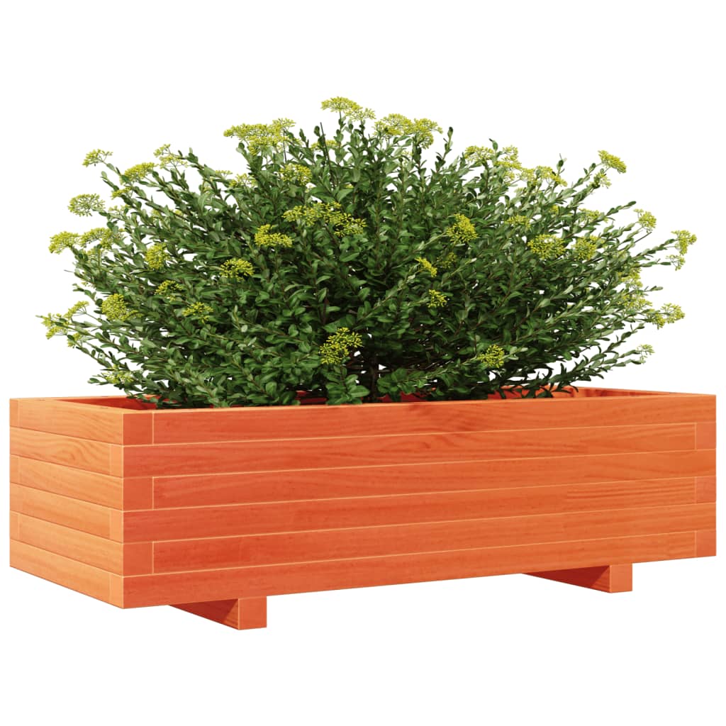 Jardinera De Madera Maciza De Pino Marrón Cera 90x40x26,5 Cm_3