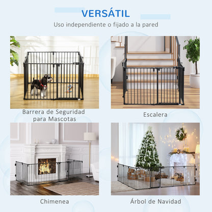 Pawhut Parque Para Perros Plegable 8 Vallas 60x76cm Con Puerta Y Doble Cerradura_3