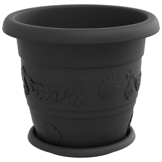Macetas 24 Uds. Negro Ø 30 X 25 Cm Plástico_0