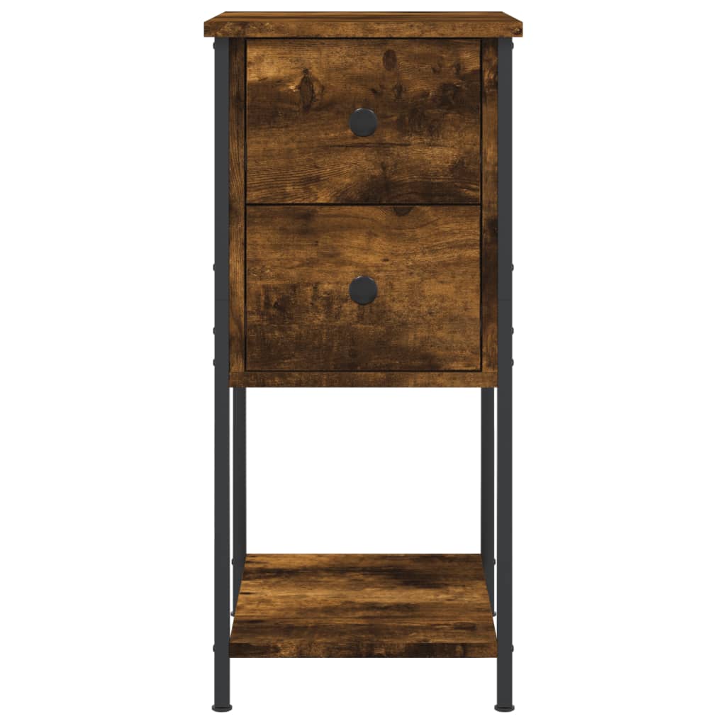 Mesita De Noche Madera De Ingeniería Roble Ahumado 32x42x70 Cm_4