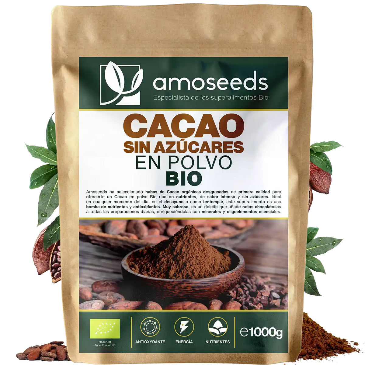 Cacao Sin Azúcares En Polvo Bio 1kg_0