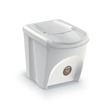 Set De 3 Cubos De Basura Keden Sortibox Papelera Reciclaje, Blanco Roto, Volumen 3x25l_3