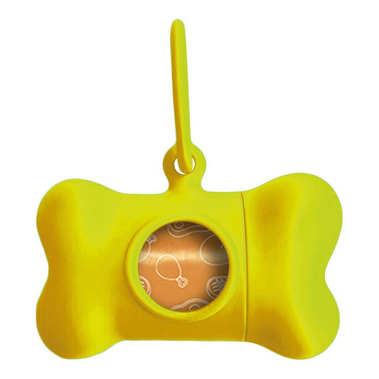 Dispensador De Bolsas Para Caca United Pets Bon Ton Neon Dog Amarillo (8 X 4,2 X 5 Cm)_0