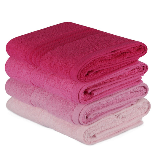 Juego De Toallas De Mano (4 Piezas) Rosa Claro, Rosa, Rosa Palo Y Fucsia_0