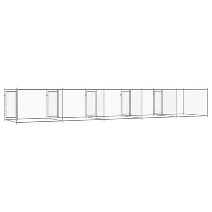 Jaula De Perros Con Puertas Acero Galvanizado Gris 10x2x1,5 M_5
