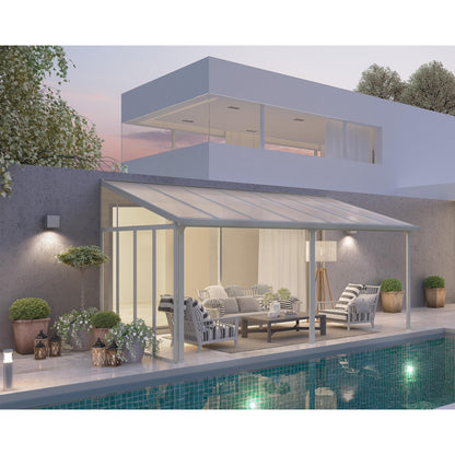 Pared lateral para pérgolas 3 m blanco