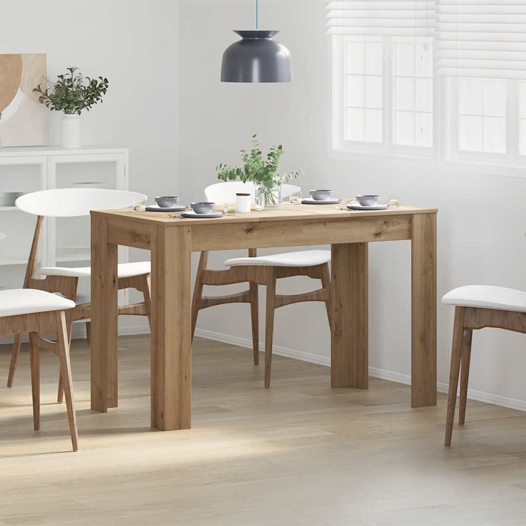Mesa De Comedor Roble Artesano 120x60x76cm Madera Reconstituida_1