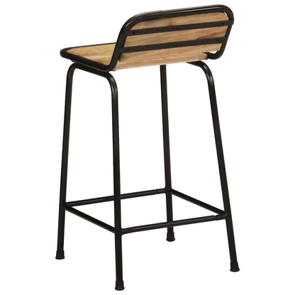 Taburetes De Barra 2 Uds 46x35,5x80 Cm Madera Maciza De Mango_2