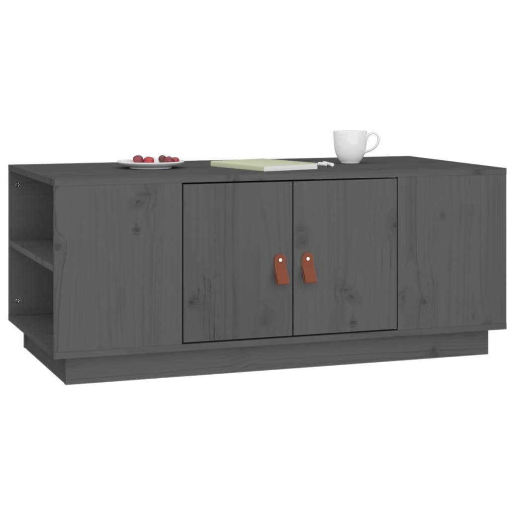 Mesa De Centro De Madera Maciza De Pino Gris 100x50x41 Cm_3