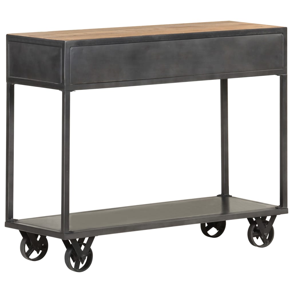 Mesa Consola De Madera Maciza Reciclada 90x35x74 Cm_2