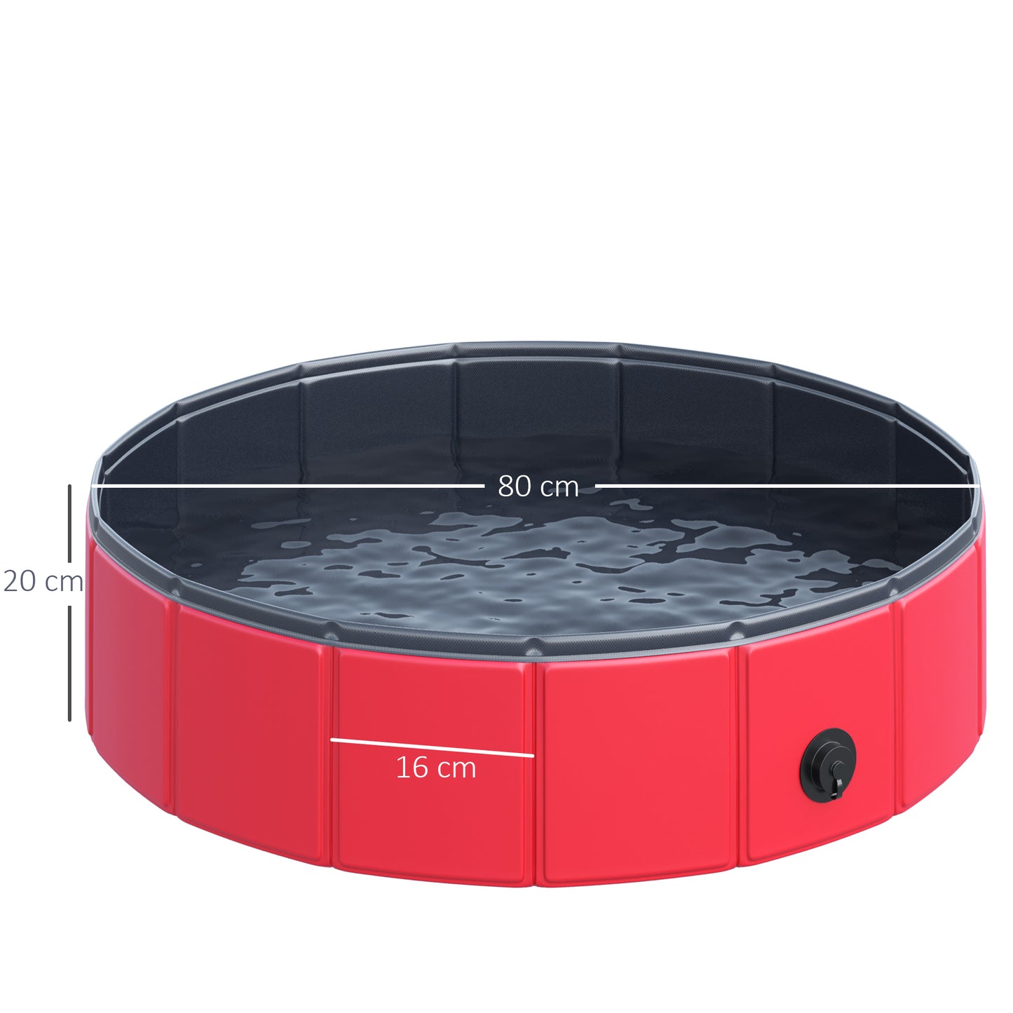 Pawhut Piscina Plegable Para Perros Gatos Bañera Portátil Antideslizante Ø80x20_2