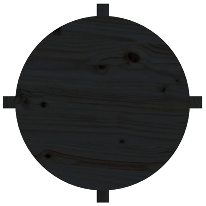 Mesa De Centro De Madera Maciza De Pino Negro 62,5x45 Cm_4