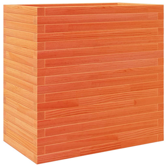 Jardinera Madera Maciza De Pino Marrón Cera 70x40x68,5 Cm_0