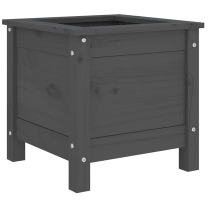 Jardinera Madera Maciza De Pino Gris 40x40x39 Cm_3