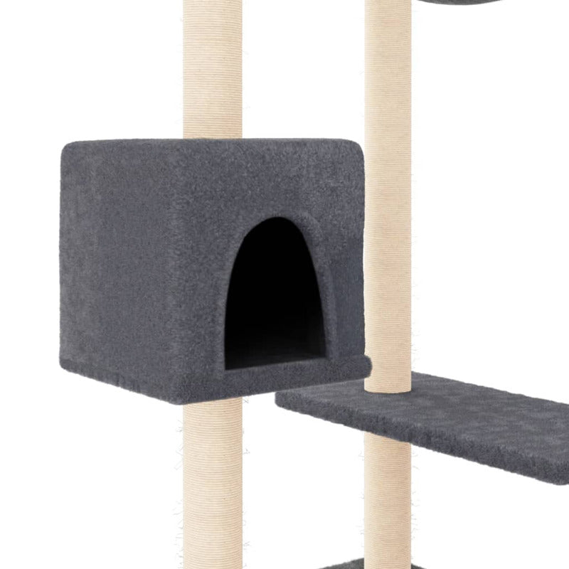 Vidaxl Rascador Para Gatos Con Postes Gris Oscuro 82 Cm_5