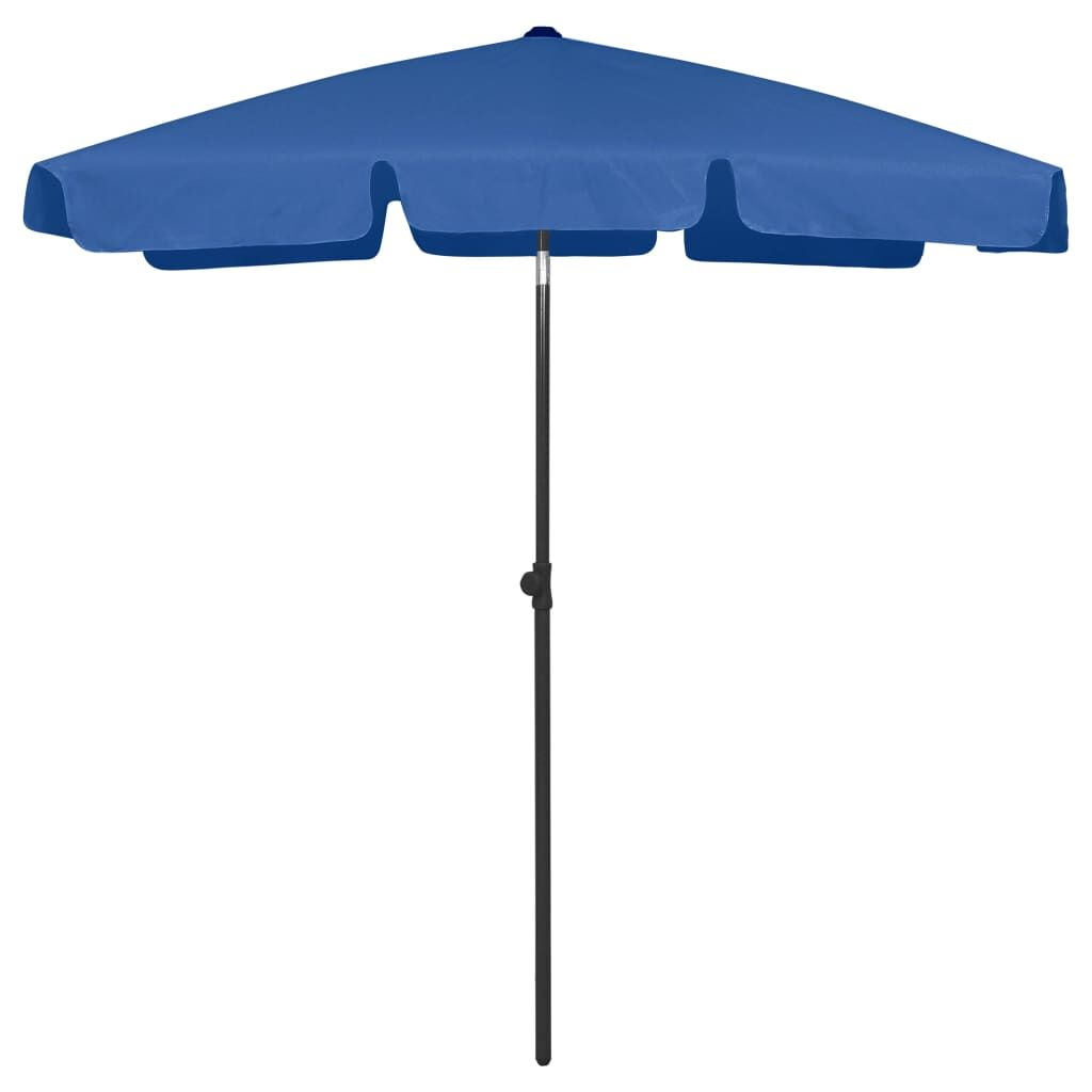Vidaxl Sombrilla De Playa Azul 180x120 Cm_0