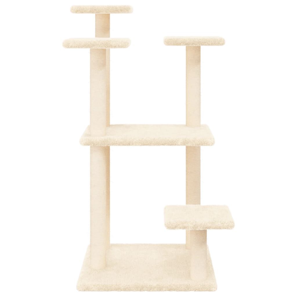 Vidaxl Postes Rascadores Para Gatos Con Plataformas Crema 98,5 Cm_3