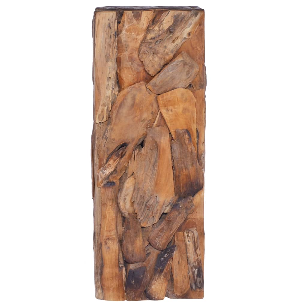 Mesa Auxiliar De Madera Maciza De Teca 30x30x80 Cm_0